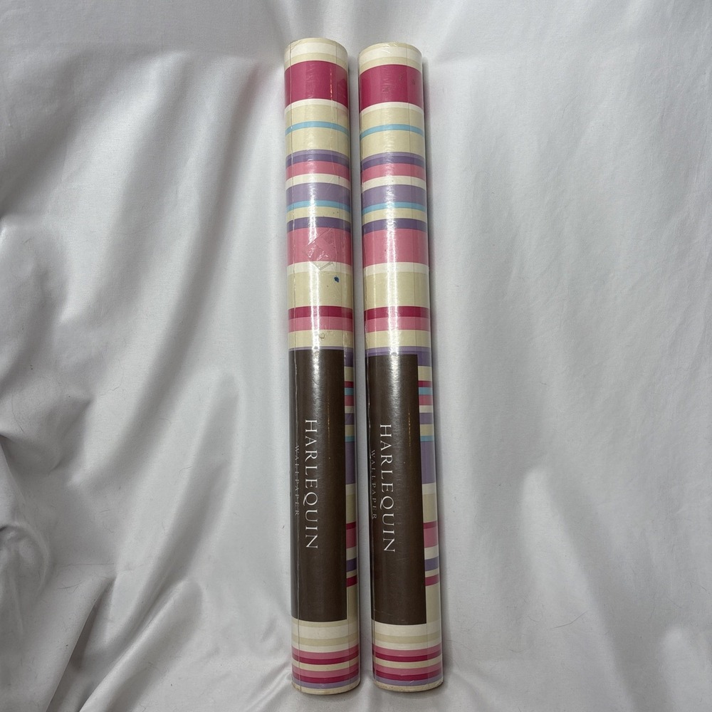 2 Harlequin Wallpaper Pattern 70537 Pastel Striped L 10.05m‎ W 52cm Area 5.226m2